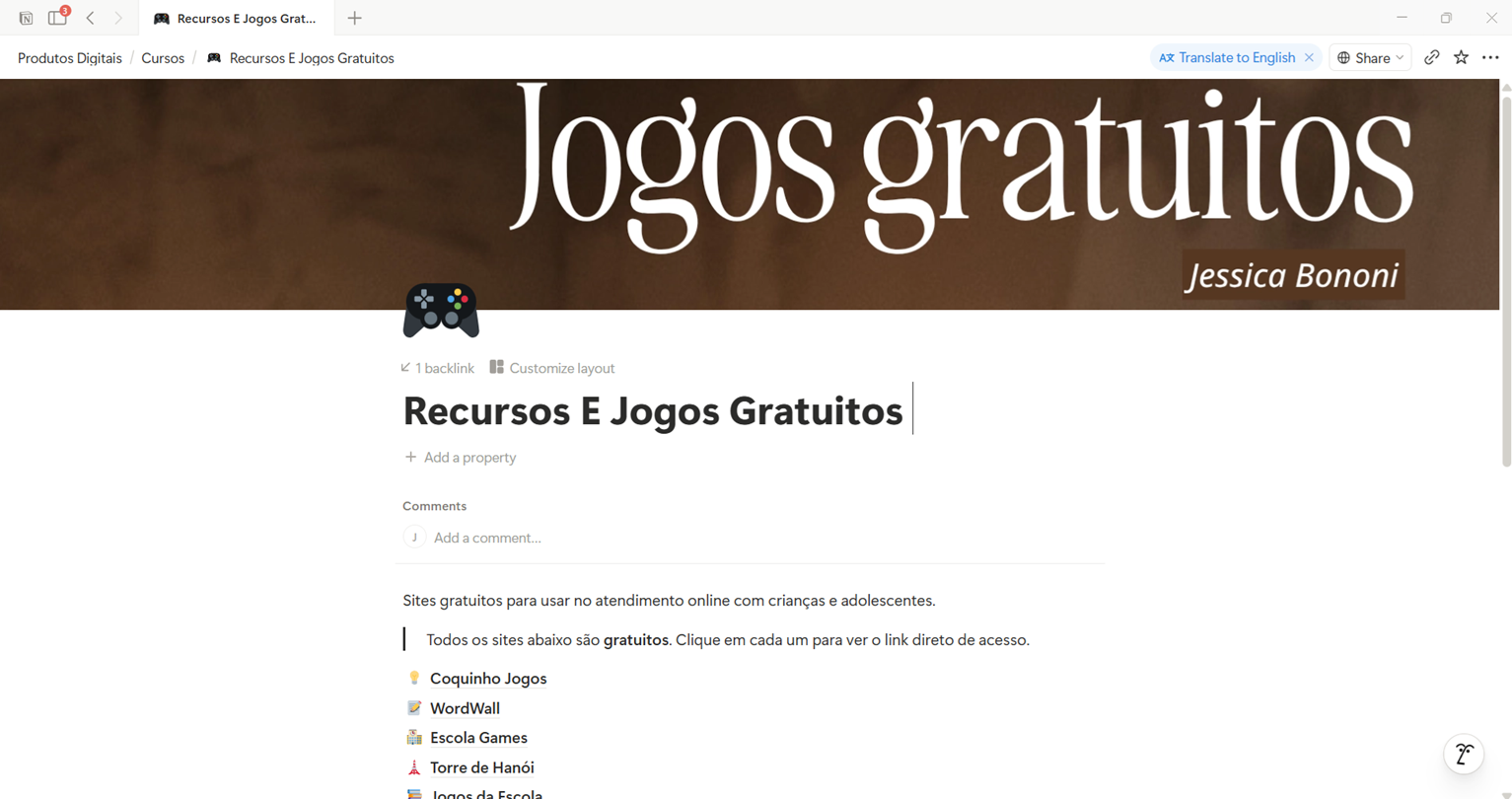 Lista de Jogos Grátis no Notion